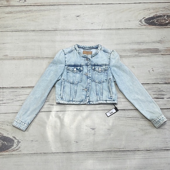Blank NYC NWT Cropped Jacket Light Acid Wash Blue Denim Size Small - Picture 12 of 16